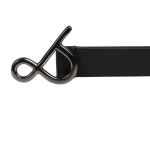 BLACK LEATHER BELT (BLACK METALLIC LOGO)
