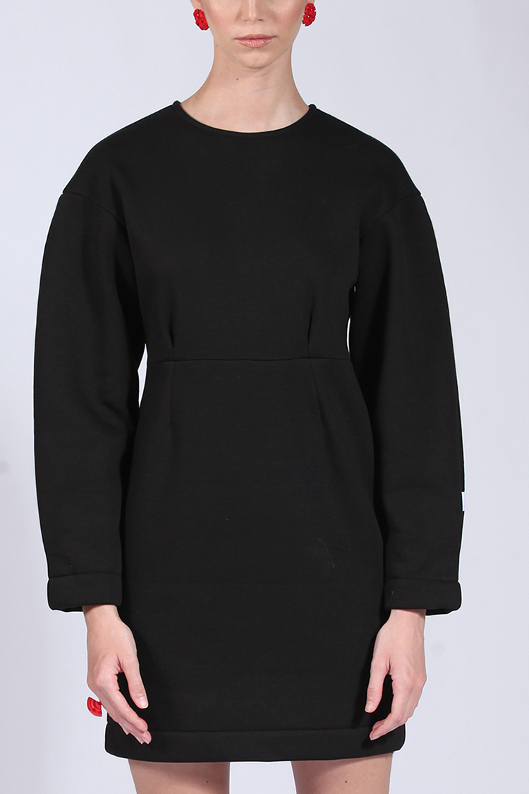 BALLOON MINI DRESS BLACK