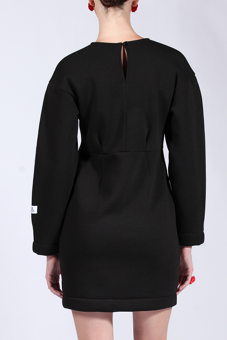 BALLOON MINI DRESS BLACK