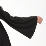 PLEATED BLOUSE WITH FLARED SLEEVES BLACK