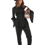 PLEATED BLOUSE WITH FLARED SLEEVES BLACK