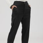 ELASTICATED WAIST TROUSERS WITH BACK POCKET BLACK