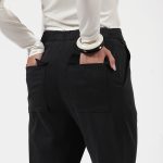 ELASTICATED WAIST TROUSERS WITH BACK POCKET BLACK