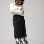 PRINTED SKIRT WITH DOUBLE-LAYERED FABRIC