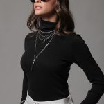 STRETCH TURTLENECK TOP BLACK