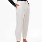 ELASTICATED WAIST TROUSERS WITH BACK POCKET WHITE