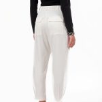ELASTICATED WAIST TROUSERS WITH BACK POCKET WHITE