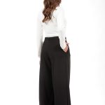 WIDE-LEG TROUSERS WITH ELASTICATED WAIST AND LOGO BUTTONCAMEL