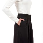 WIDE-LEG TROUSERS WITH ELASTICATED WAIST AND LOGO BUTTONCAMEL
