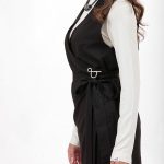 WRAP FRONT WAISTCOAT WITH LOGO PIN BLACK