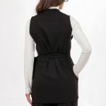WRAP FRONT WAISTCOAT WITH LOGO PIN BLACK