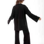 LONGLINE CARDIGAN WITH LOGO BUTTON