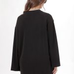 LONGLINE CARDIGAN WITH LOGO BUTTON