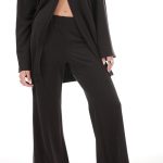 FLARED TROUSERS WITH ELASTICATED WAIST