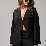 LONGLINE CARDIGAN WITH LOGO BUTTON