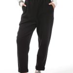 UNISEX BAGGY TROUSERS WITH ELASTICATED WAIST BLACK
