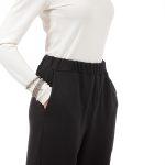 UNISEX BAGGY TROUSERS WITH ELASTICATED WAIST BLACK