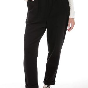 UNISEX BAGGY TROUSERS WITH ELASTICATED WAIST BLACK