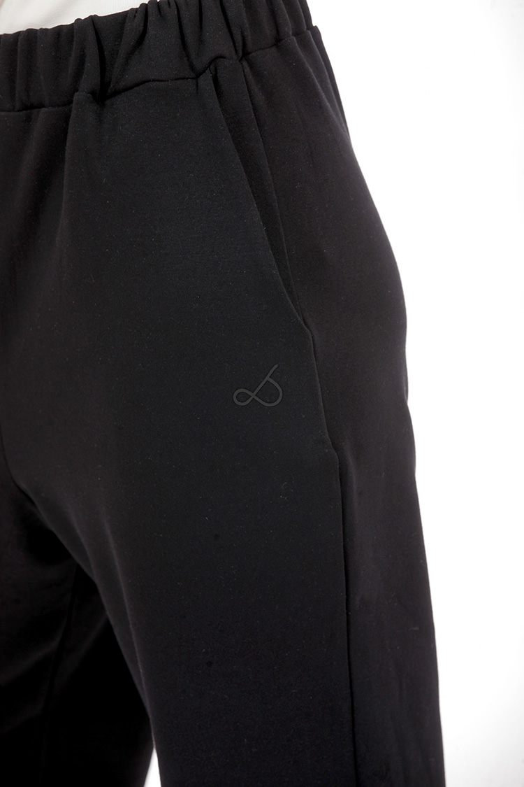 UNISEX BAGGY TROUSERS WITH ELASTICATED WAIST BLACK