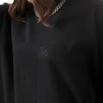 UNISEX LOGO TOP WITH FRONT POCKET BLACK