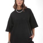 UNISEX LOGO TOP WITH FRONT POCKET BLACK