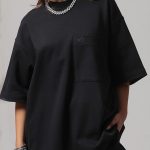 UNISEX LOGO TOP WITH FRONT POCKET BLACK