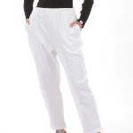 UNISEX BAGGY TROUSERS WITH ELASTICATED WAIST WHITE
