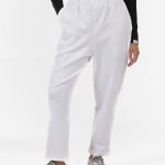 UNISEX BAGGY TROUSERS WITH ELASTICATED WAIST WHITE