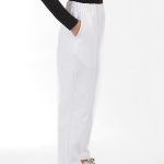 UNISEX BAGGY TROUSERS WITH ELASTICATED WAIST WHITE