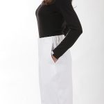 UNISEX BAGGY TROUSERS WITH ELASTICATED WAIST WHITE