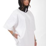 UNISEX LOGO TOP WITH FRONT POCKET WHITE