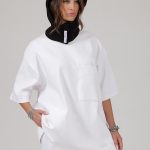 UNISEX LOGO TOP WITH FRONT POCKET WHITE