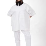 UNISEX LOGO TOP WITH FRONT POCKET WHITE