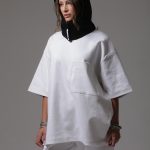 UNISEX LOGO TOP WITH FRONT POCKET WHITE