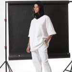 UNISEX BAGGY TROUSERS WITH ELASTICATED WAIST WHITE