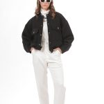 BOMBER JACKET WITH LARGE POCKETS AND LOGO BUTTONS BLACK