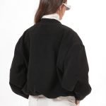BOMBER JACKET WITH LARGE POCKETS AND LOGO BUTTONS BLACK