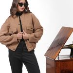 BOMBER JACKET WITH LARGE POCKETS AND LOGO BUTTONS CAMEL