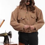 BOMBER JACKET WITH LARGE POCKETS AND LOGO BUTTONS CAMEL