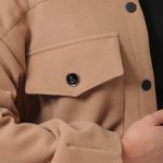 BOMBER JACKET WITH LARGE POCKETS AND LOGO BUTTONS CAMEL