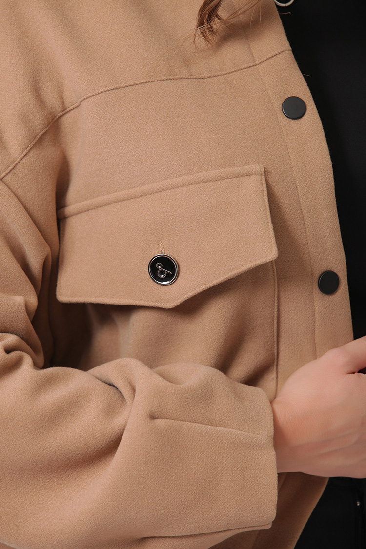 BOMBER JACKET WITH LARGE POCKETS AND LOGO BUTTONS CAMEL