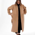 LONG BELTED COAT WITH SIDE SLITS CAMEL