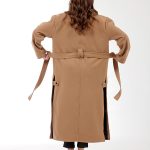 LONG BELTED COAT WITH SIDE SLITS CAMEL