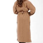 LONG BELTED COAT WITH SIDE SLITS CAMEL