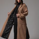 LONG BELTED COAT WITH SIDE SLITS CAMEL