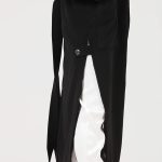 LONG BELTED COAT WITH SIDE SLITS BLACK