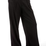 WIDE-LEG TROUSERS WITH ELASTICATED WAIST AND LOGO BUTTONCAMEL