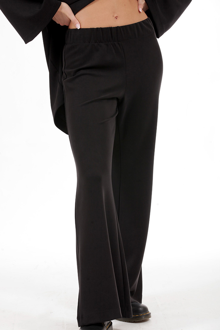 FLARED TROUSERS WITH ELASTICATED WAIST