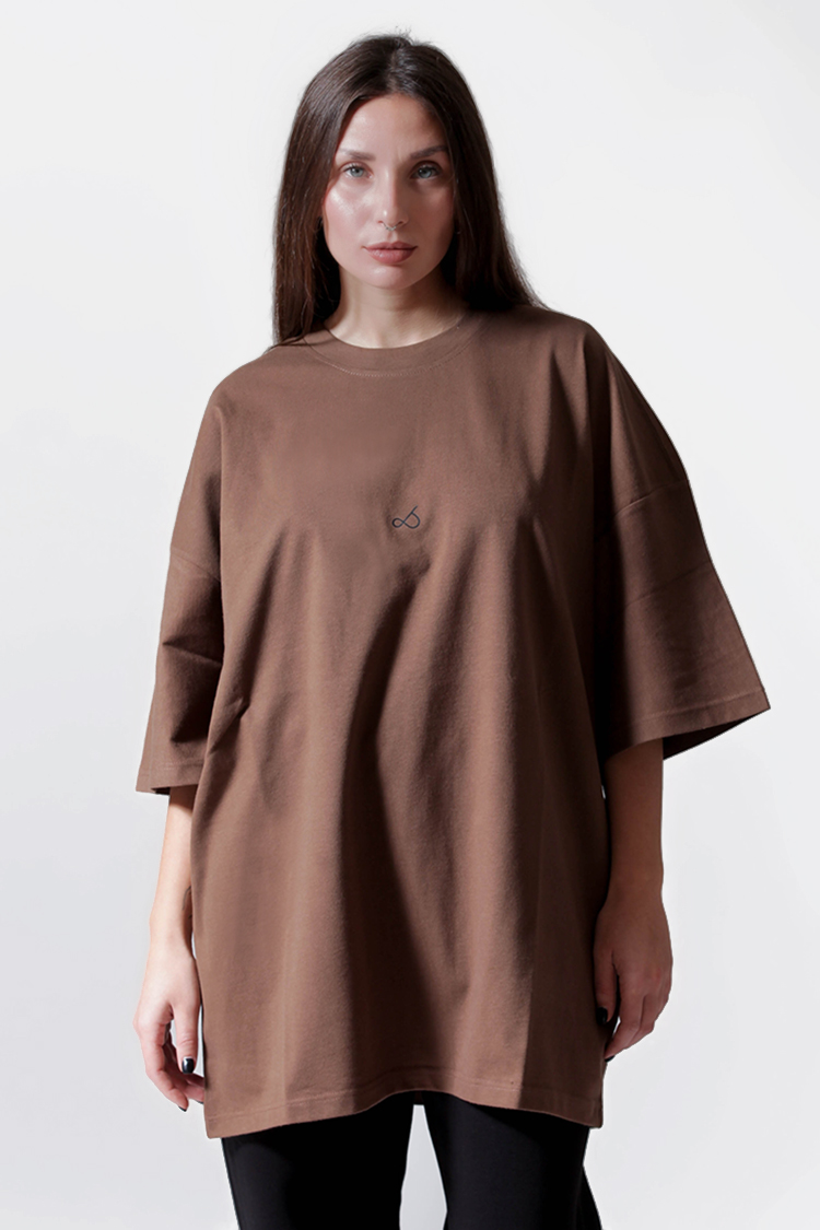 UNISEX T-SHIRT WITH LOGO BROWN
