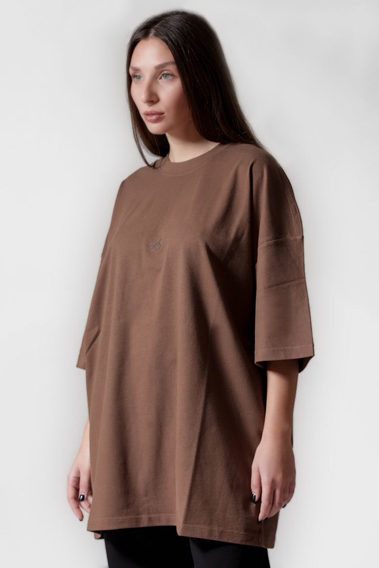UNISEX T-SHIRT WITH LOGO BROWN